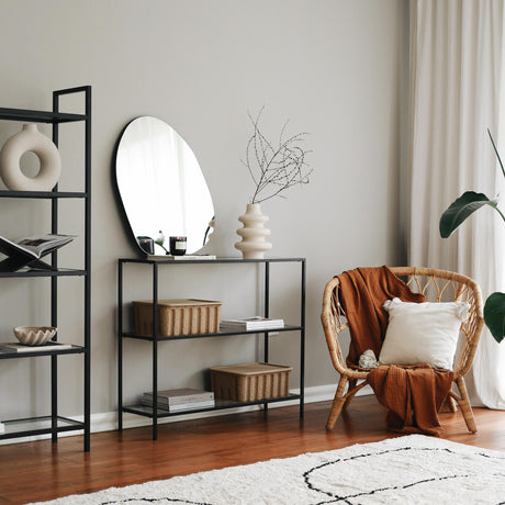 Toletta Avignone Vetro Nero 100x85x30 cm