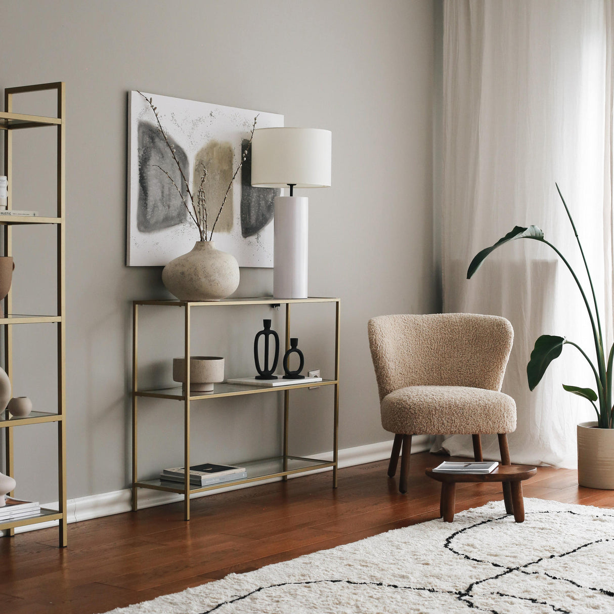 Kaptafels - Kaptafel Avignon Goud Glas 100x85x30 cm - Dimehouse
