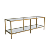 TV Meubels - TV Meubel Basic Gold Goud Glas 130x45x40 cm - Dimehouse