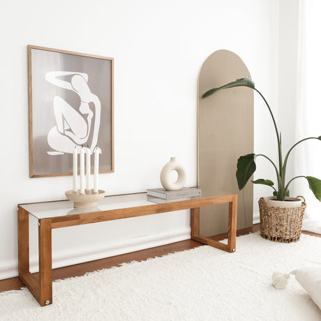Mobile TV Via Legno Naturale Pino 130x40x40 cm