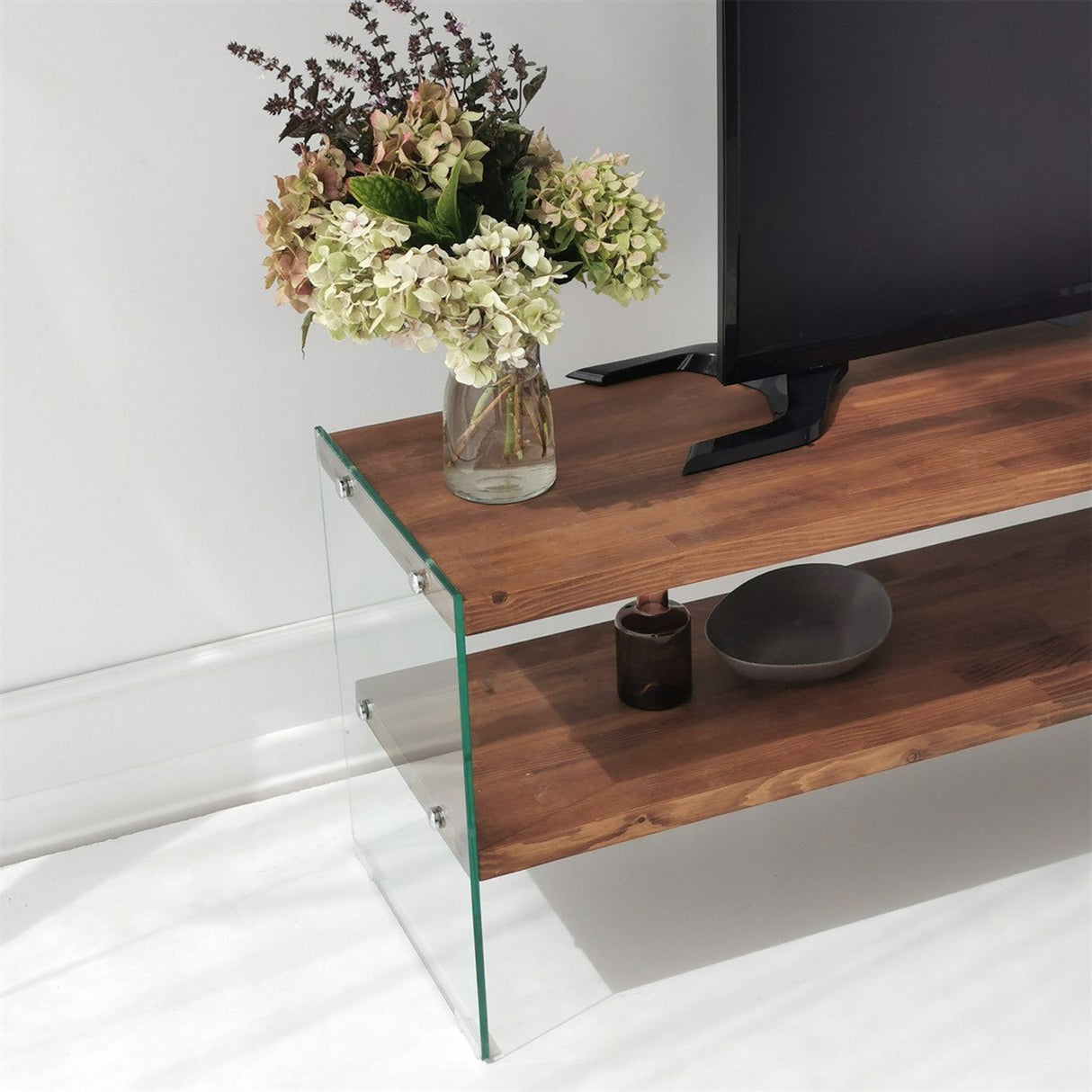 TV Meubels - TV Meubel Aqua Naturel Glas 140x45x35 cm - Dimehouse