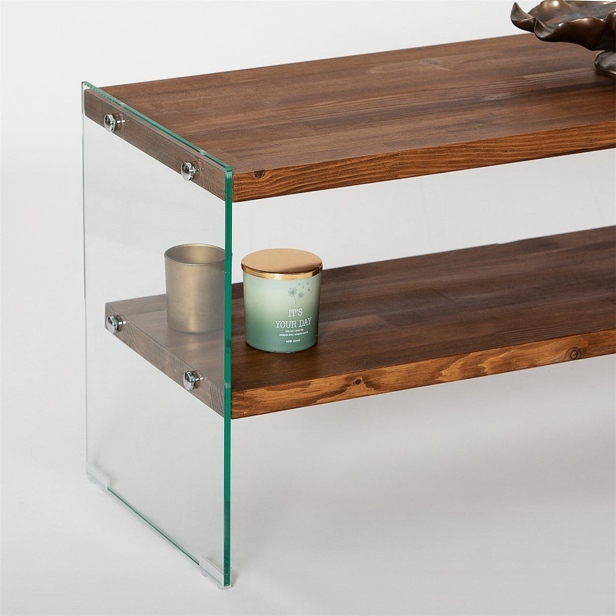TV Meubels - TV Meubel Aqua Naturel Glas 140x45x35 cm - Dimehouse