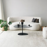 Tavolino da caffè dal design organico in vetro colorato Torpo - Struttura in metallo nero