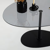 Tavolino da caffè dal design organico in vetro colorato Torpo - Struttura in metallo nero