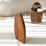 Tavolino di Design Rotondo 90 cm Sunf - Base in legno