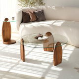 Tavolino di Design Rotondo 90 cm Sunf - Base in legno