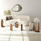 Tavolino di Design Rotondo 90 cm Sunf - Base in legno