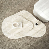 Tavolino da caffè organico Travertino Melaminico aspetto marmo Melta - 105x65 cm