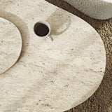 Tavolino da caffè organico Travertino Melaminico aspetto marmo Melta - 105x65 cm
