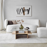 Tavolino Quadrato in Vetro Sagu - Base Melaminico Zaffiro - 90x90 cm