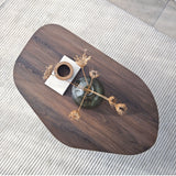 Salontafels - Organische Salontafel Japandi Walnoot Melamine Rack - 105x65 cm - Dimehouse