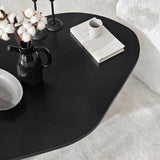 Tavolino Rock ovale nero 100 x 60 cm Legno composito rivestito in melammina