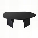 Tavolino Rock ovale nero 100 x 60 cm Legno composito rivestito in melammina