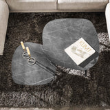 Salontafels - Organische Salontafel Set van 2 Conner Keramiek Look Grijs - Dimehouse