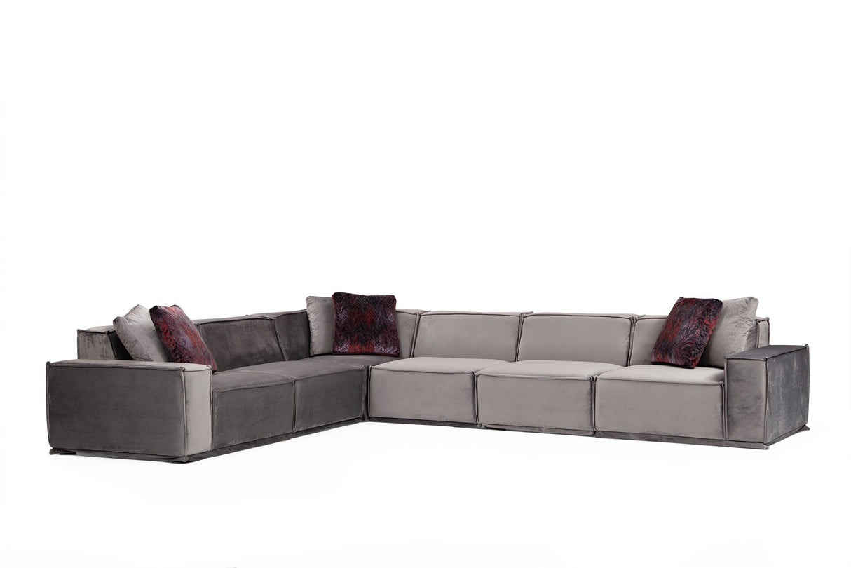 Divano angolare XL sinistro Lego Velvet Grey