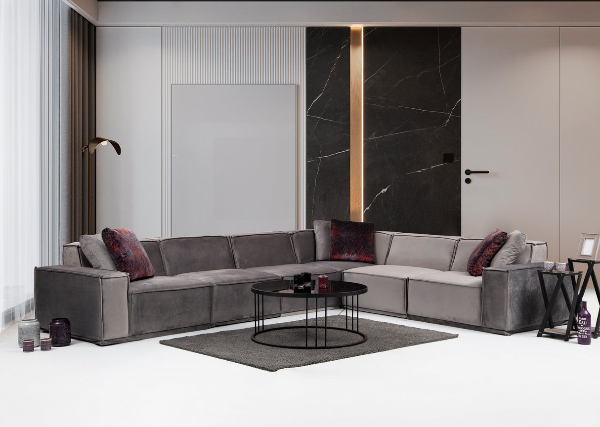 Divano angolare XL destro Lego Velvet Grey