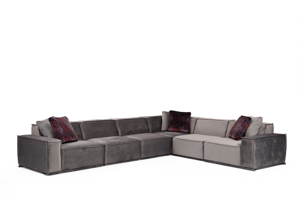 Divano angolare XL destro Lego Velvet Grey