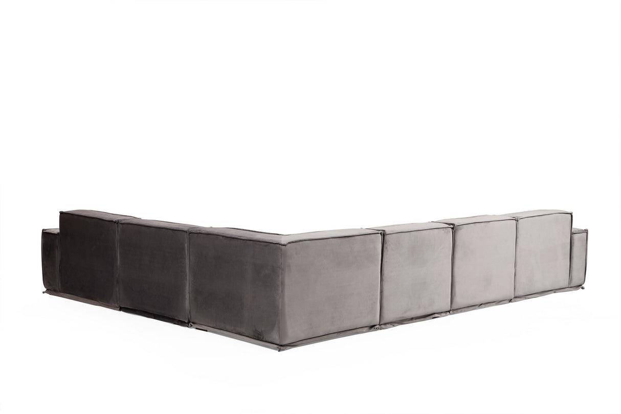 Divano angolare XL destro Lego Velvet Grey
