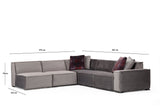 Divano angolare sinistro Lego Velvet Grey