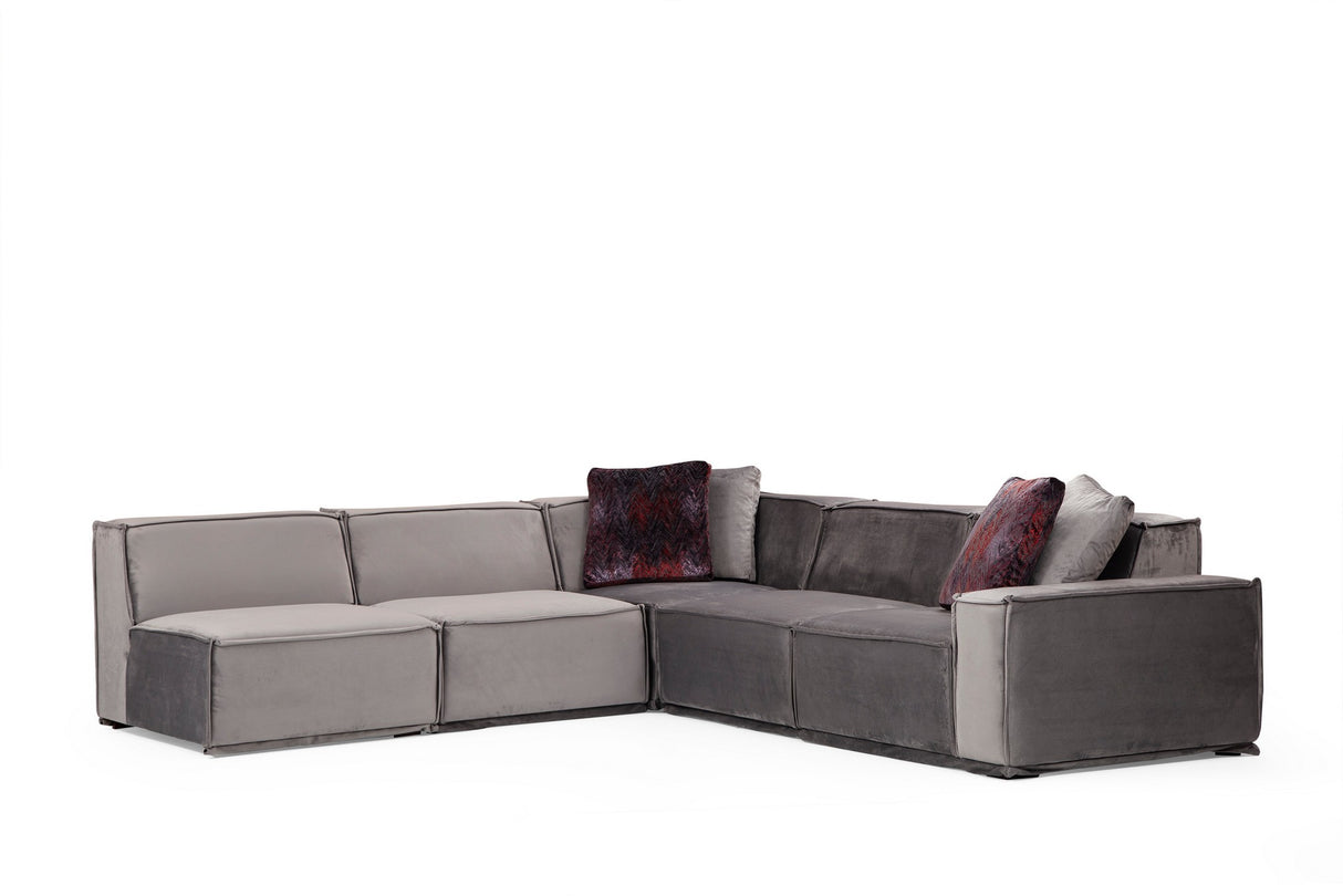 Divano angolare sinistro Lego Velvet Grey