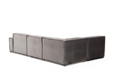 Divano angolare sinistro Lego in velluto grigio