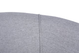 Poltrona moderna in tessuto di lino grigio chiaro con gambe alte Piccoli