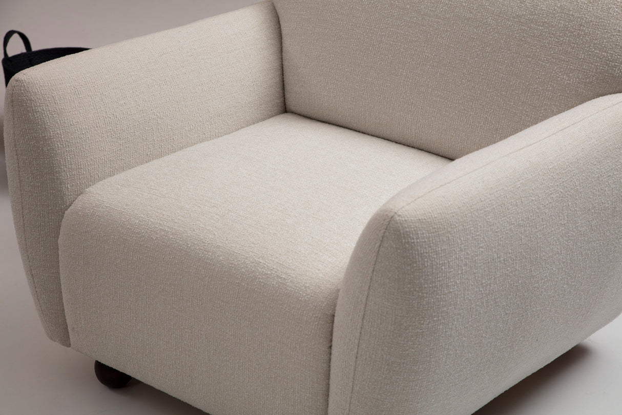 Fauteuils - Japandi fauteuil beige textuur stof Eddy - Dimehouse