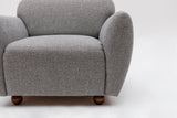 Fauteuils - Japandi fauteuil lichtgrijs textuur stof Eddy - Dimehouse