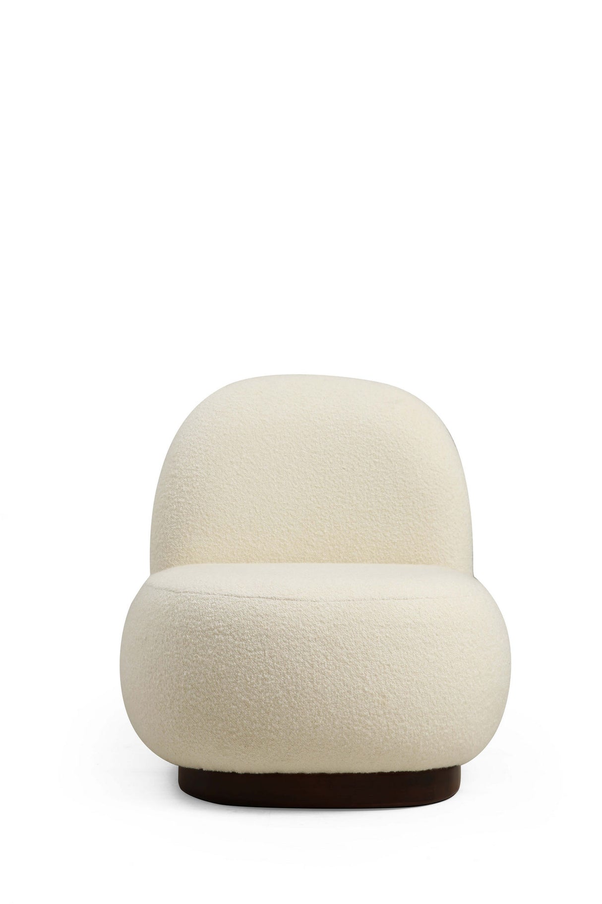 Fauteuils - Japandi fauteuil crème bouclé organische vorm Tina - Dimehouse
