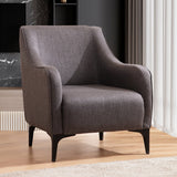 Fauteuils - Modern landelijke fauteuil donkergrijs stof Belissimo - Dimehouse