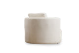 Poltrona rotonda crema bouclé Fern