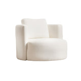 Poltrona rotonda crema bouclé Fern