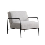 Fauteuils - Moderne Fauteuil Eti Grijs Stof - Zwart Frame - Dimehouse