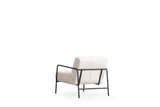 Fauteuils - Moderne Fauteuil Eti Wit Stof - Zwart Frame - Dimehouse