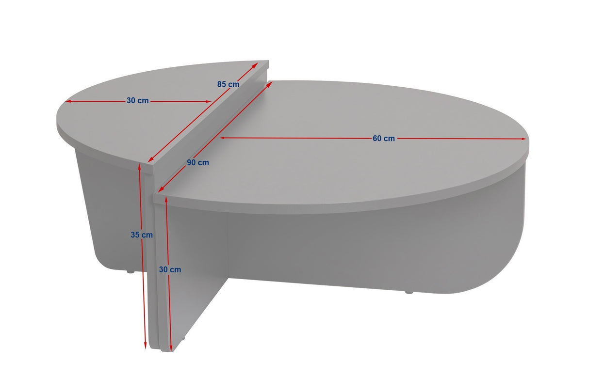 Tavolino rotondo in melamina nera a gradini 85 cm Orin
