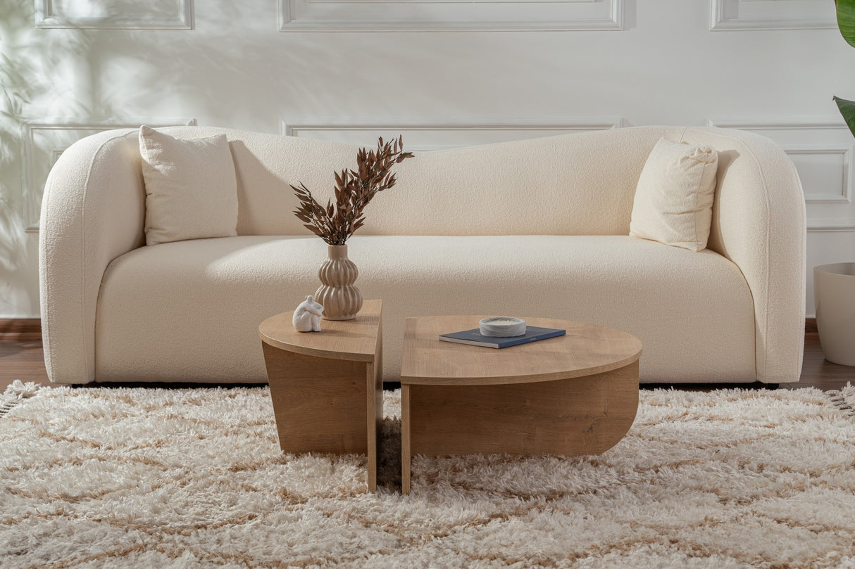 Salontafels - Ronde Salontafel Naturel 85 cm Melamine Orin - Dimehouse