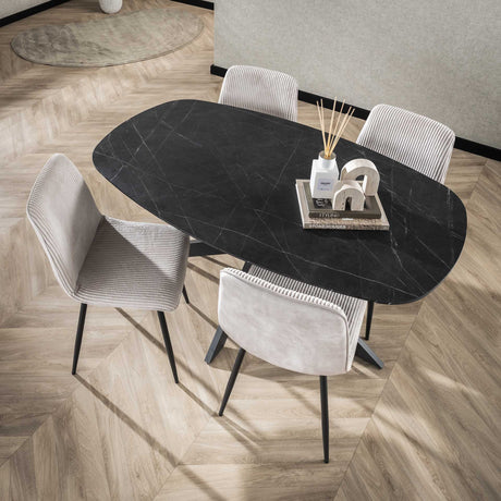Tavolo da pranzo Mysha Danese Ovale Melaminico Nero 150x90 cm