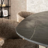 Tavolo da bar ovale danese Iris 140x80 cm con gambe a ragno effetto ceramica