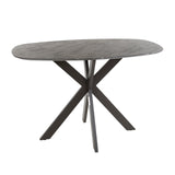 Tavolo da bar ovale danese Iris 140x80 cm con gambe a ragno effetto ceramica