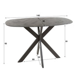 Tavolo da bar ovale danese Iris 140x80 cm con gambe a ragno effetto ceramica