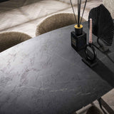 Bartafels - Deens Ovaal Bartafel Jade 140 cm Zwart Keramiek Look - Dimehouse