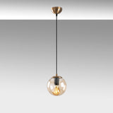 Lampada a sospensione in vetro giallo Cometa