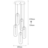 Lampada a sospensione 5 luci Nero Oro Metallo Dune
