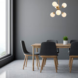 Lampada a sospensione 6 luci in vetro oro Sereno