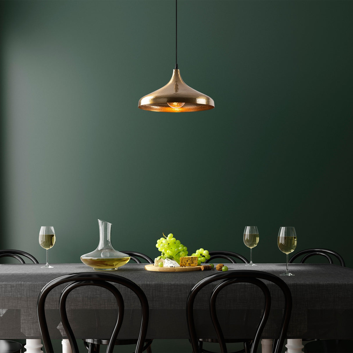 Lampada a sospensione in metallo color bronzo Eclipse