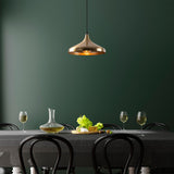 Lampada a sospensione in metallo color bronzo Eclipse