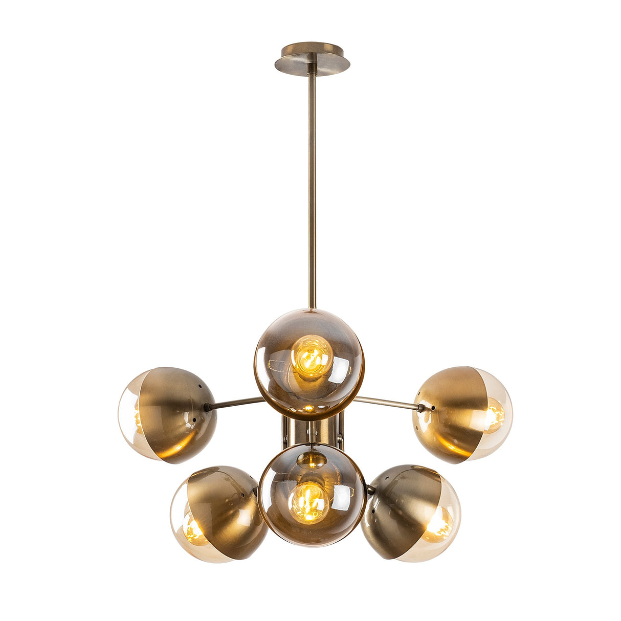 Hanglampen - Hanglamp 10 - lichts Bronskleurig Glas Carina - Dimehouse