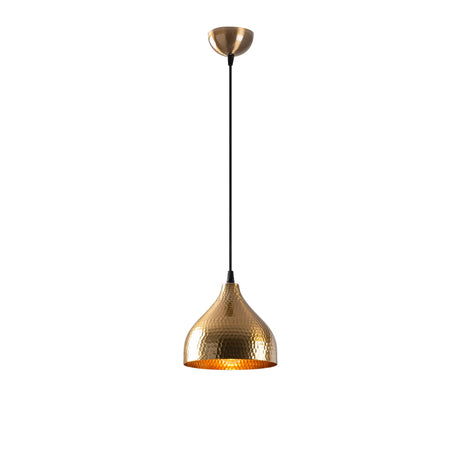 Lampada a sospensione rotonda in metallo color bronzo Eclipse