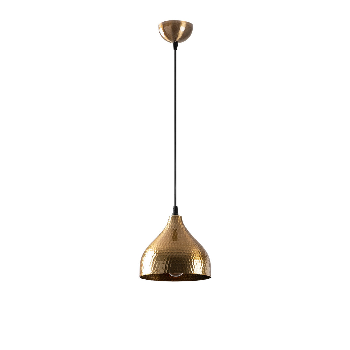 Lampada a sospensione rotonda in metallo color bronzo Eclipse