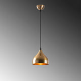 Lampada a sospensione rotonda in metallo color bronzo Eclipse